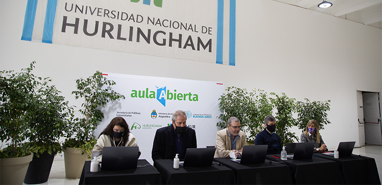 La Universidad presentó las aulas virtuales con las que más de 18 mil estudiantes de escuelas públicas de Hurlingham cursarán durante la segunda parte del año