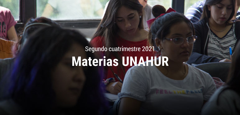 Oferta de materias UNAHUR Segundo cuatrimestre 2021